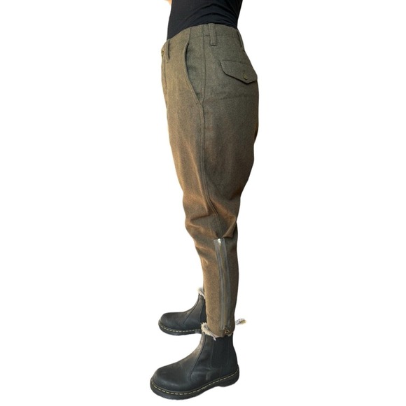 RARE NLST Army Green Wool Drop Crotch Baggy Pants 26 Small Archival - Picture 6 of 8